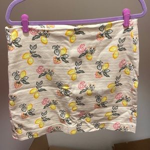 LOFT Pink Lemon Print Pencil Skirt